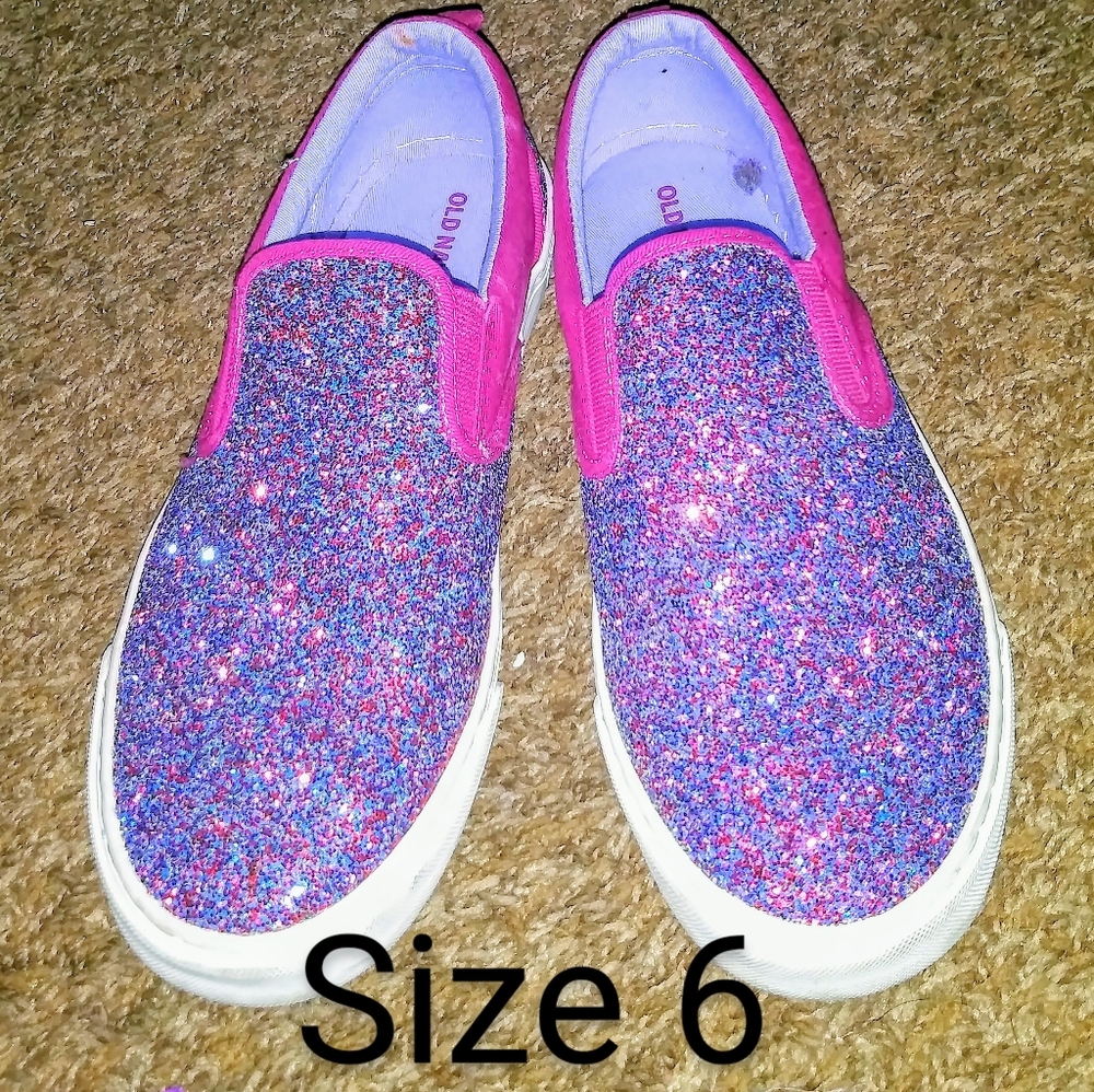Old Navy Glitter Slip On Sneakers